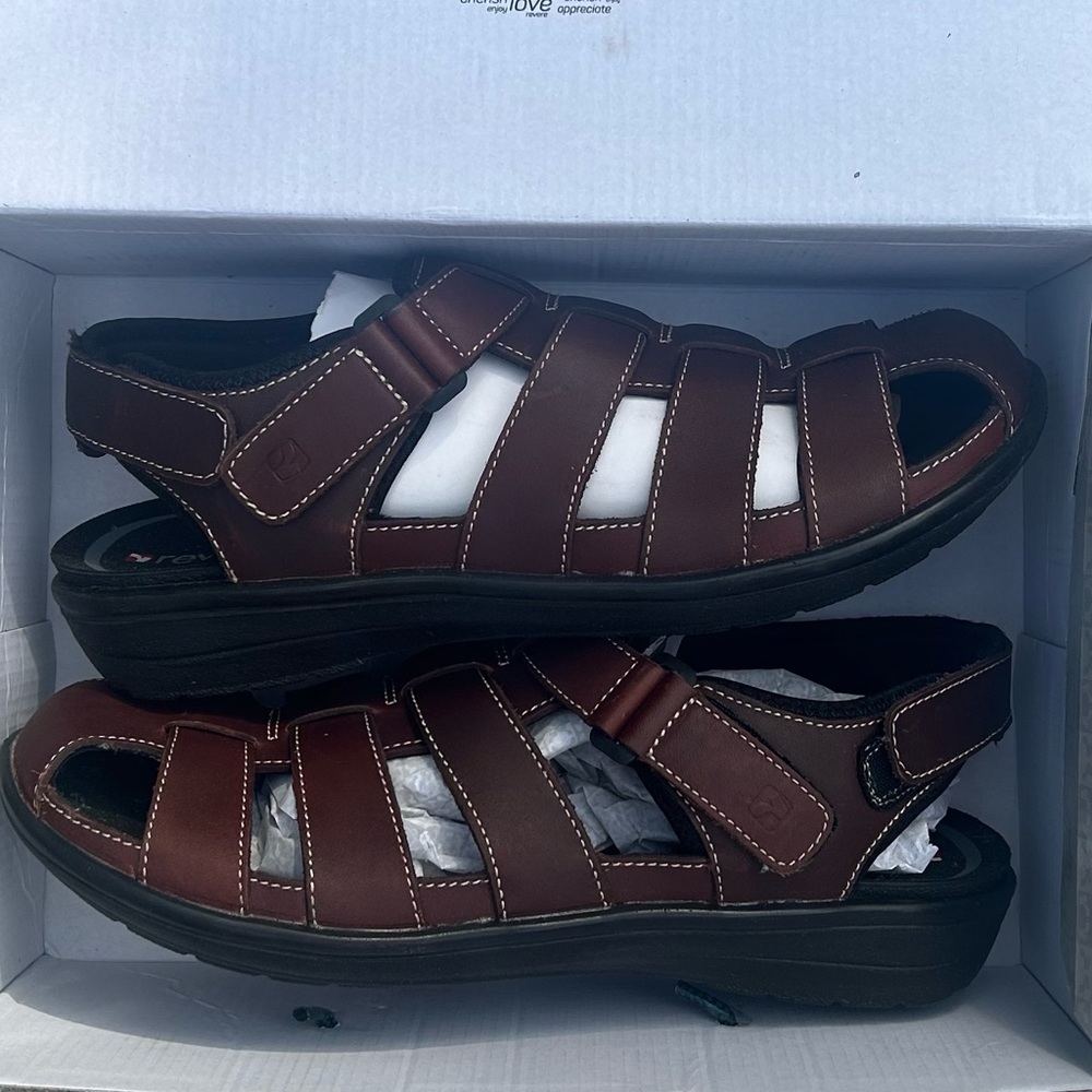 Revere Amsterdam Fisherman Sandal New in Box, Brown 11